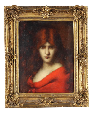 After Jean-Jacques Henner, Portrait, Oil on Canvas, Framed