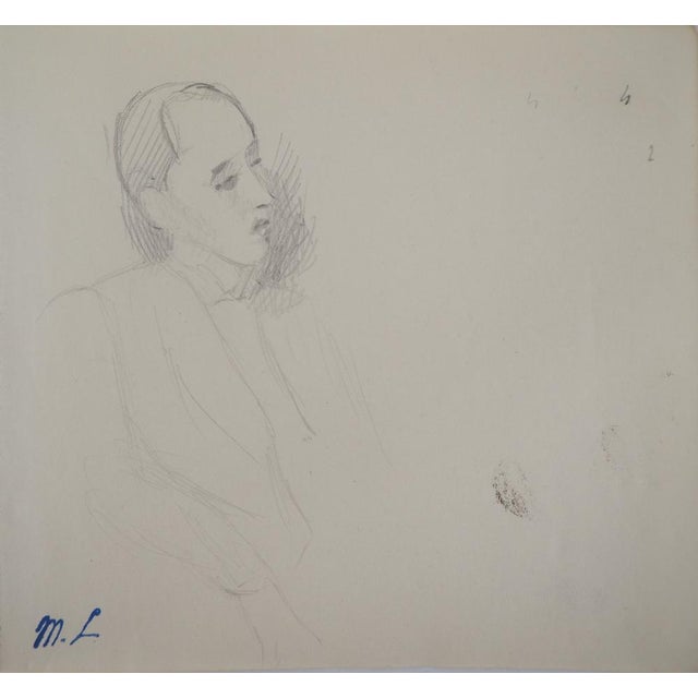 Marie Laurencin, Seated Man, Original Pencil Drawing For Sale - Image 5 of 5
