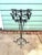 Victorian Vintage Black Wrought-Iron Scrollwork Pedestal Plant Stand For Sale - Image 3 of 7