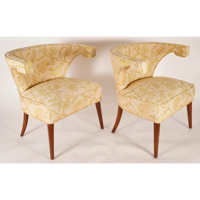 1960s 1960s Vintage Tommi Parzinger Veronese Klismos Upholstered Armchairs- Set of 2 For Sale - Image 5 of 12