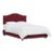 King Bed in Velvet Berry with Brass Nails For Sale