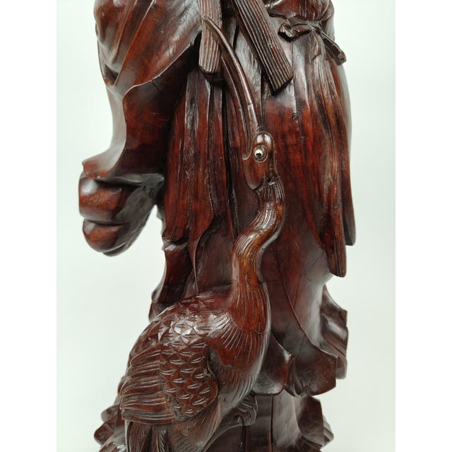 Chinese Artist, Sculpture of a Sage, 1890, Teak For Sale - Image 13 of 18