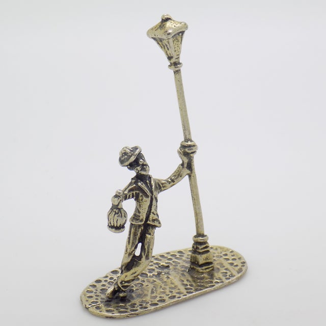 Vintage Italian Handmade Genuine Silver Drunken Man on the Street Figurine Miniature For Sale - Image 6 of 10