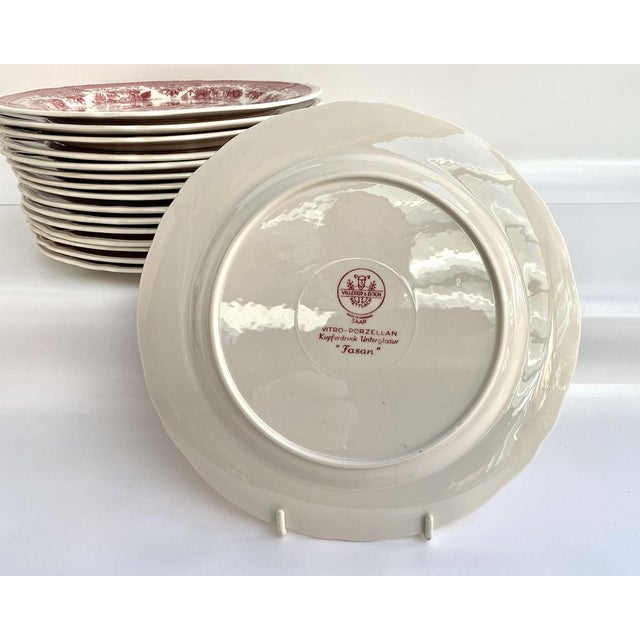 Vintage Red Fasan Porcelain Plate from Villeroy & Boch, 1970s For Sale - Image 6 of 7