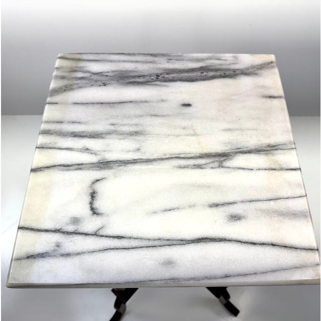 Mid-20th Century English Regency Revival Mahogany Marble Top Plant Stand For Sale - Image 11 of 11