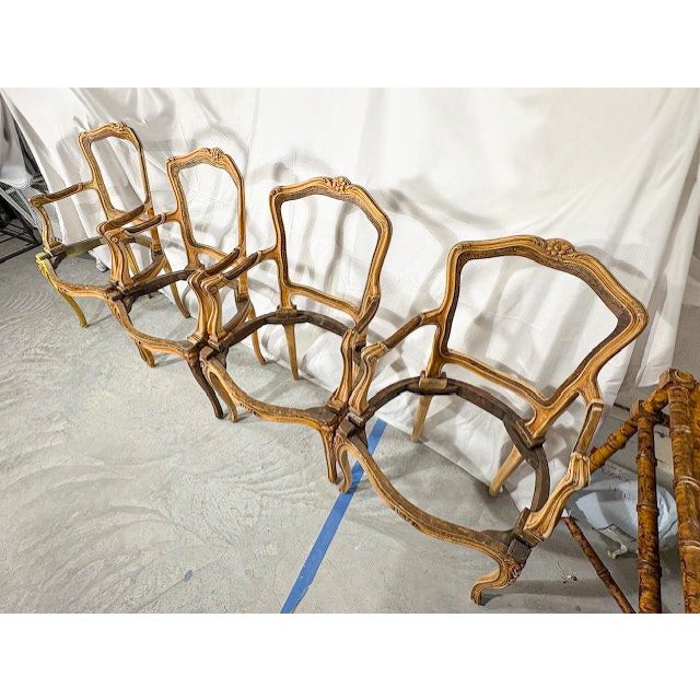 Mid 19th Century Set of 4 Louis XV Style Dining Chair Frames For Sale - Image 12 of 12