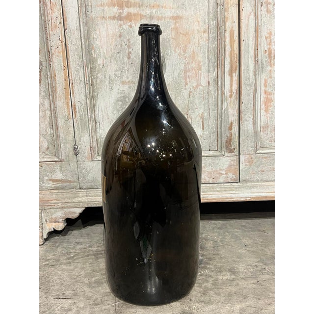 Large Antique French Hand Blown and Painted Wine Bottle, Normandy, Circa 1880s For Sale - Image 4 of 7