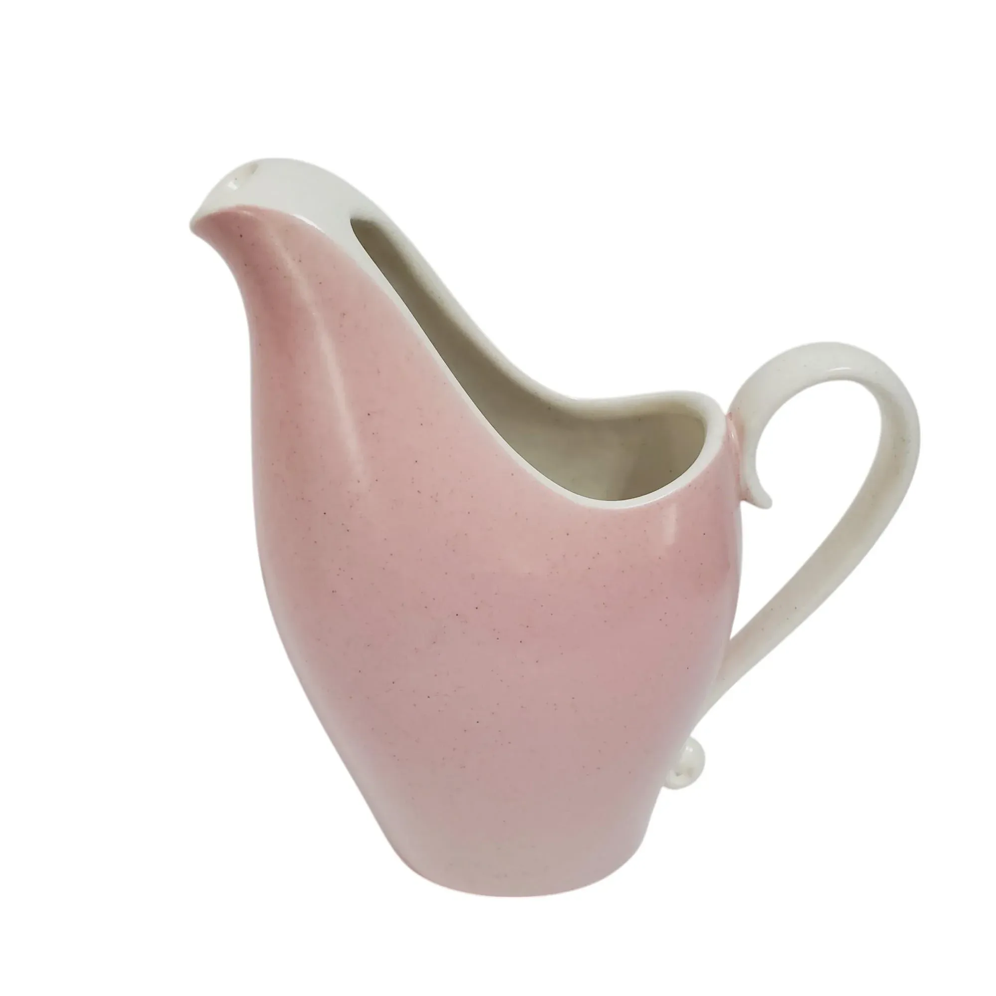 Mid Century Metlox Poppytrail Pottery Pink Confetti Pitcher | Chairish