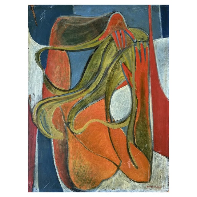 Xavier Albert Fiala, Coiffure, Oil on Wood, 1920s For Sale