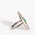 In an Art Deco design, a white enamel and sterling silver ring with an emerald-cut center stone emerald with brilliant-cut...