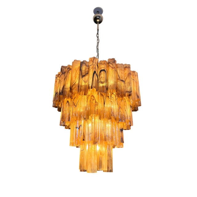 Contemporary Murano Glass Chandelier in Amber Opal from Justfurnituress SRL For Sale - Image 3 of 12