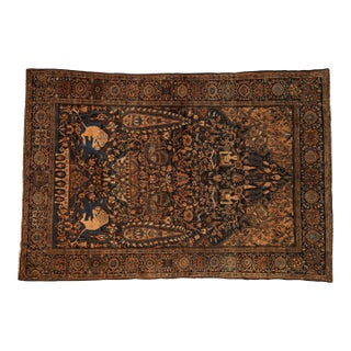 Antique Pictorial Farahan Sarouk Rug - 4'3" x 6'1" For Sale