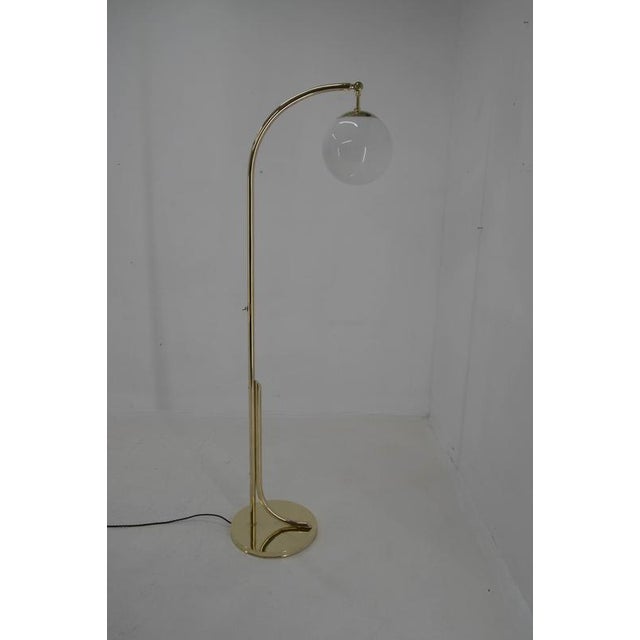 Silver Functionalist Art Deco Brass Floor Lamp, 1930s For Sale - Image 8 of 16