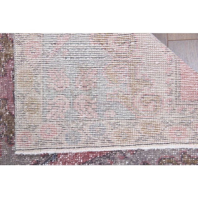 1970s 1970s Turkish Oushak Handmade Wool Cotton Pink Area Rug For Sale - Image 5 of 10
