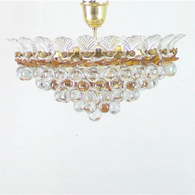Ceiling Lamp with Glass Leaves and Spheres, 1970s For Sale - Image 11 of 11