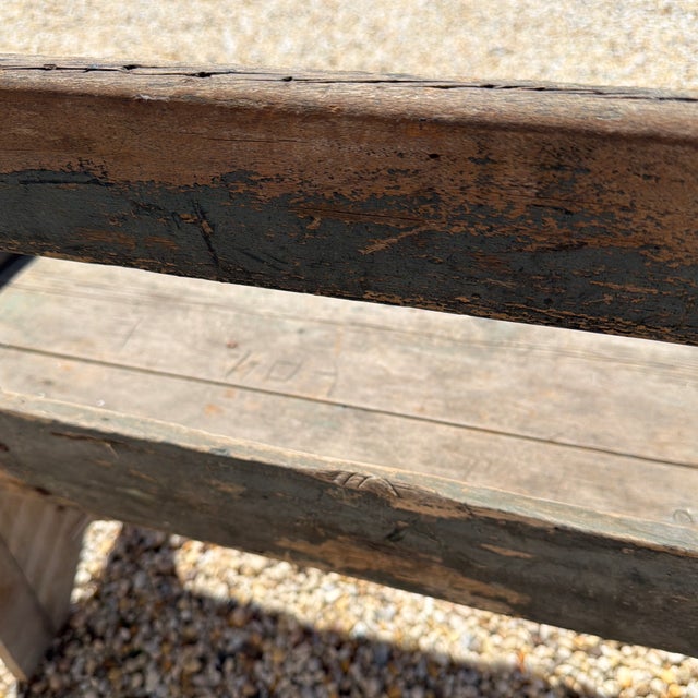Rustic Wood Antique Carriage Bench For Sale - Image 10 of 11