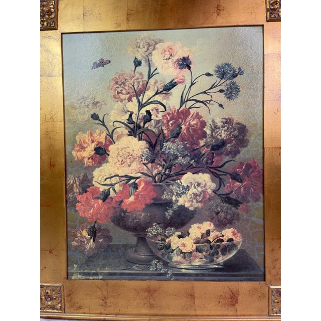 Victorian Baroque Floral Gold Framed Painting For Sale In Washington DC - Image 6 of 13
