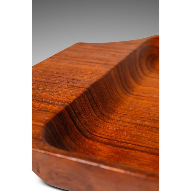 Mid-Century Organic Modern Serving Tray / Catchall Carved From Solid Burmese Teak, C. 1970s For Sale - Image 16 of 18