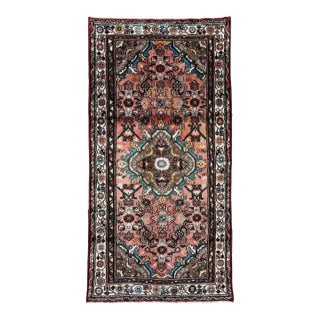 Antique Persian Hamadan Hand-Knotted Runner 3'3" X 6'1" For Sale