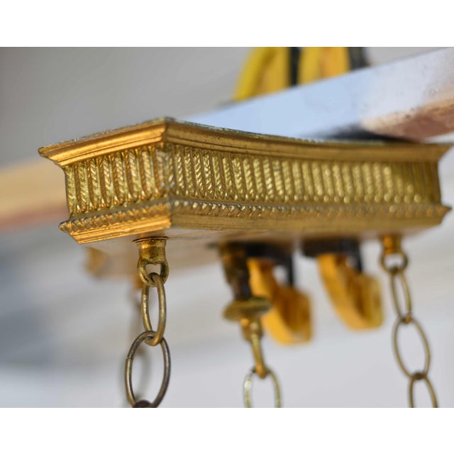 Mid Century Gothic Revival Gold Halo Ring & Crystal Chandelier For Sale - Image 13 of 16