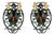 French Filigreed Green With Gold & Red Emblem Sconces - a Pair For Sale