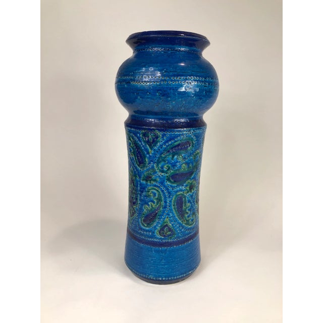 Ceramic Vintage Large Paisley Bitossi Vase For Sale - Image 7 of 7
