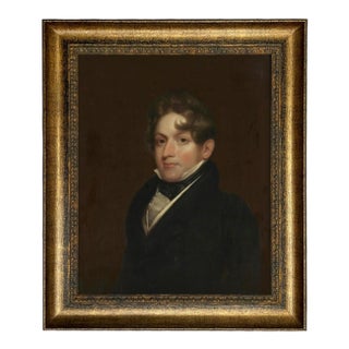 Captain Demaresque of Gloucester Framed Canvas Print, 16x20, Distressed Black and Gold Frame For Sale