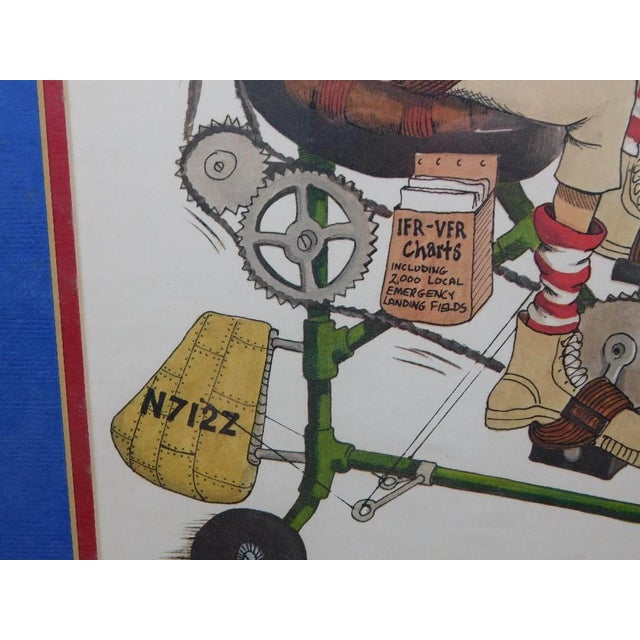 Vintage 1978 Peter Mulcahy Hand-Signed Aviation Satire For Sale - Image 4 of 5