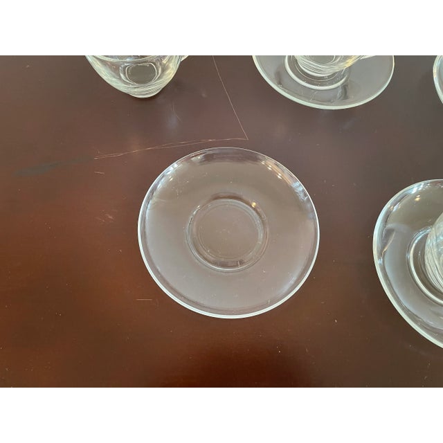 1990s 1990s Classique Clear Coupe Cup and Saucer Set by Arcoroc France - Set for 4 For Sale - Image 5 of 8