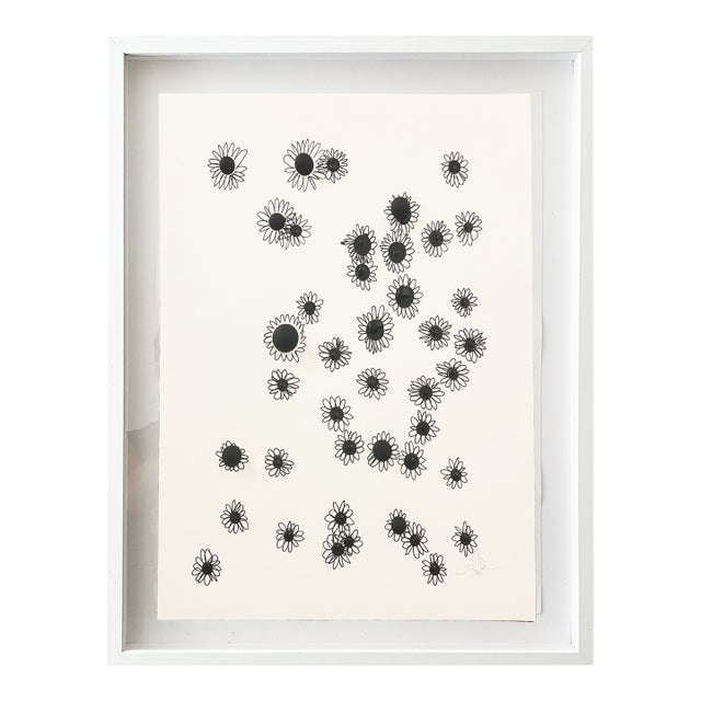 Minimalist Black & White Botanical Abstract, Framed by Jake Poser For Sale