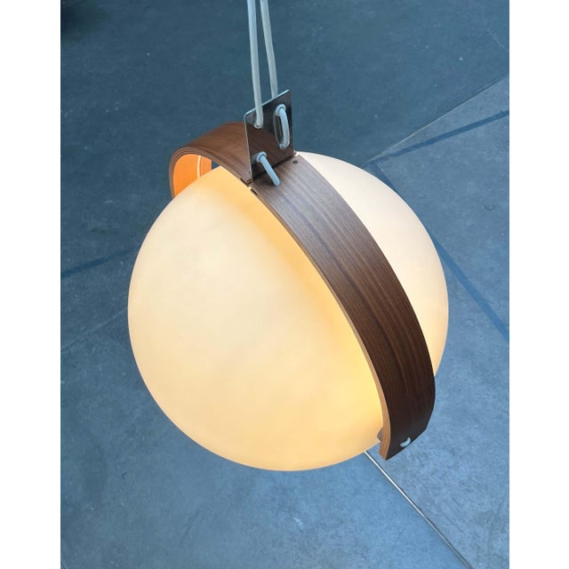 Mid-Century Modern Swiss Space Age Plastic and Plywood Pendant Lamp from Temde, 1960s For Sale - Image 13 of 18