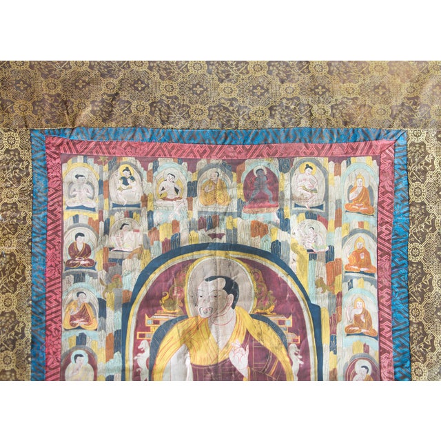 Late 19th Century Thangka with the Portrait of a Tibetan Monk For Sale - Image 10 of 11