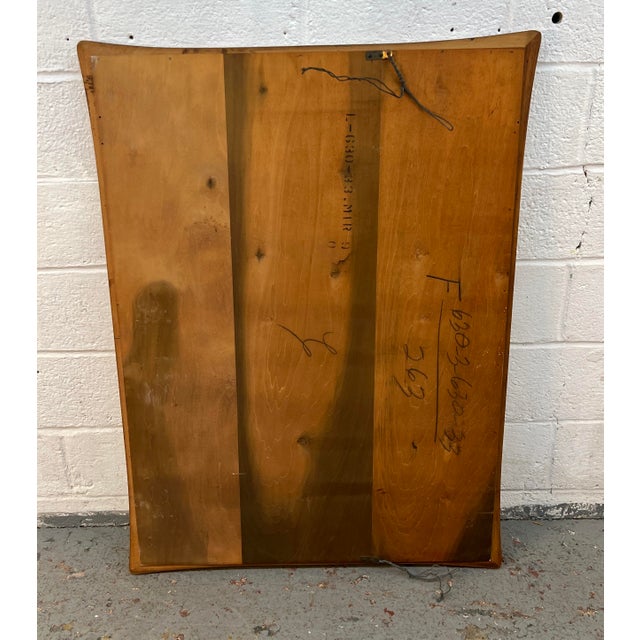 Vintage Mid-Century Walnut Sculpted Wall Mirror For Sale In New York - Image 6 of 6