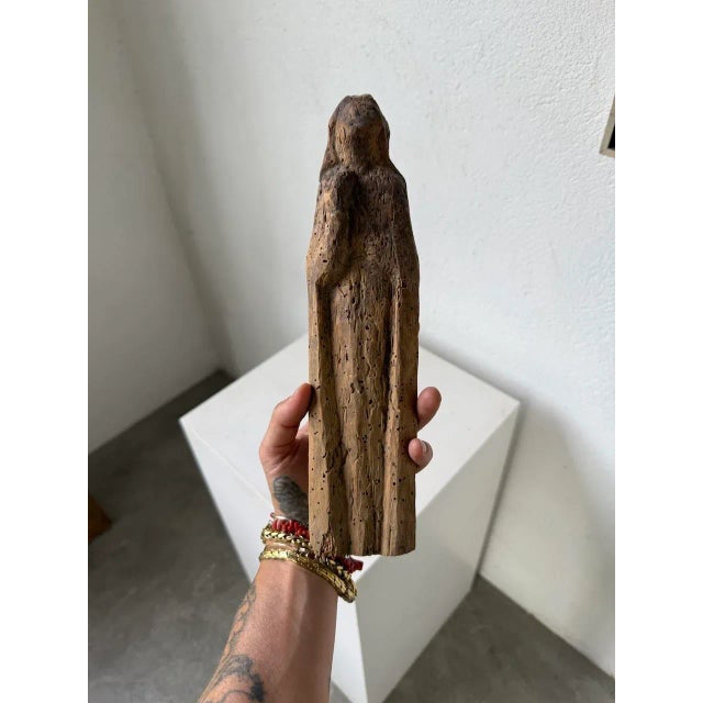 Small Wooden Sculpture of the Virgin Mary, 15th Century For Sale - Image 12 of 17