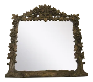 Great Carved Mirror with Grape Leaf and Tree Motif
