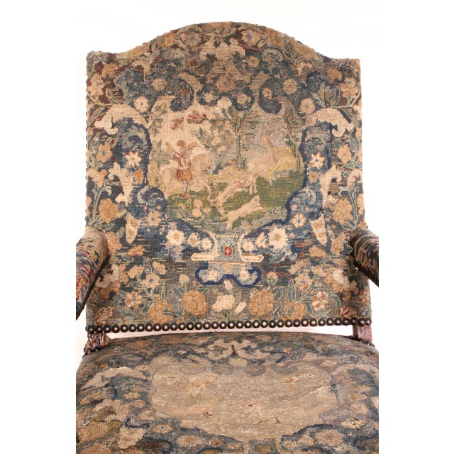 Wood French Regence Walnut Armchair With Tapestry Upholstery For Sale - Image 7 of 15