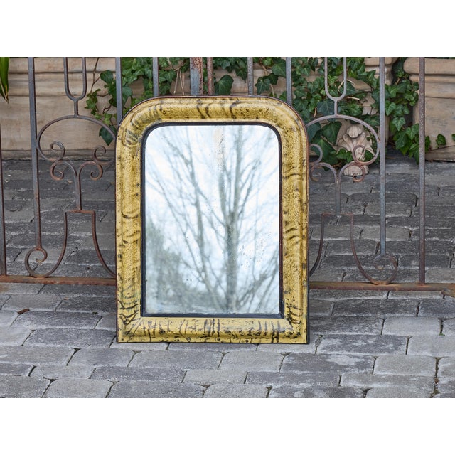 Mid 19th Century French Louis-Philippe Mirror with Faux Tortoiseshell Painted Frame, circa 1850 For Sale - Image 5 of 12