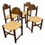 Set of 4 Vintage 1970’s Attributed to Hank Lowenstein "Padova" Italian Rush Seat Dining Chairs For Sale