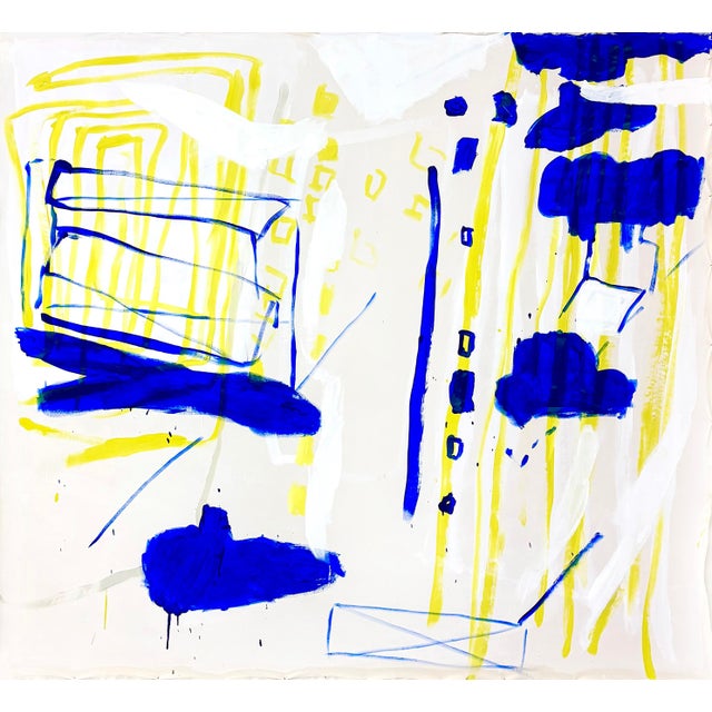 Contemporary Abstract Acrylic on Canvas "Un Pas De Côté" by Macha Poynder For Sale - Image 6 of 6