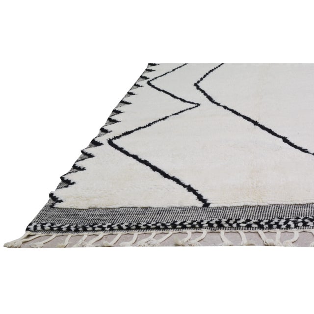 Contemporary Moroccan Beni Ourain Hand Knotted Wool Rug, 9x12 For Sale In New York - Image 6 of 6