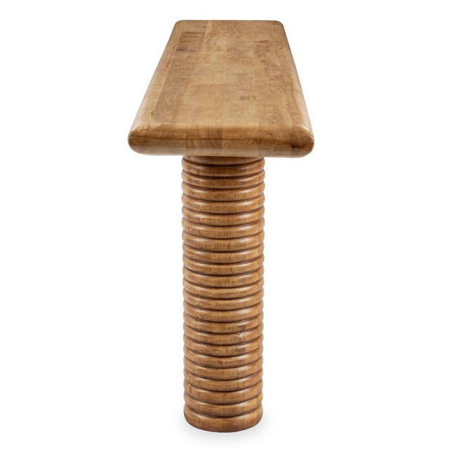 Contemporary Ardent Ribbed Reclaimed Wood Console Table For Sale - Image 3 of 7