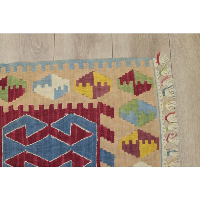 1970s 1970s Scandinavian Style Geometric Oushak Kilim Rug For Sale - Image 5 of 11