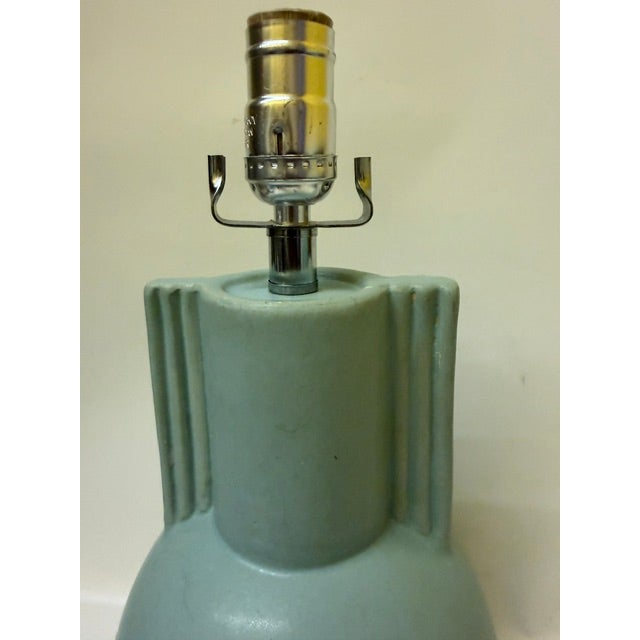 Vintage Art Deco Style Mint Green Ceramic Table Lamp Base – 11.5" For Sale - Image 11 of 16