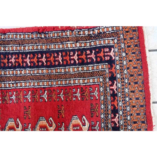 1960s Handmade Vintage Uzbek Bukhara Rug For Sale - Image 4 of 12