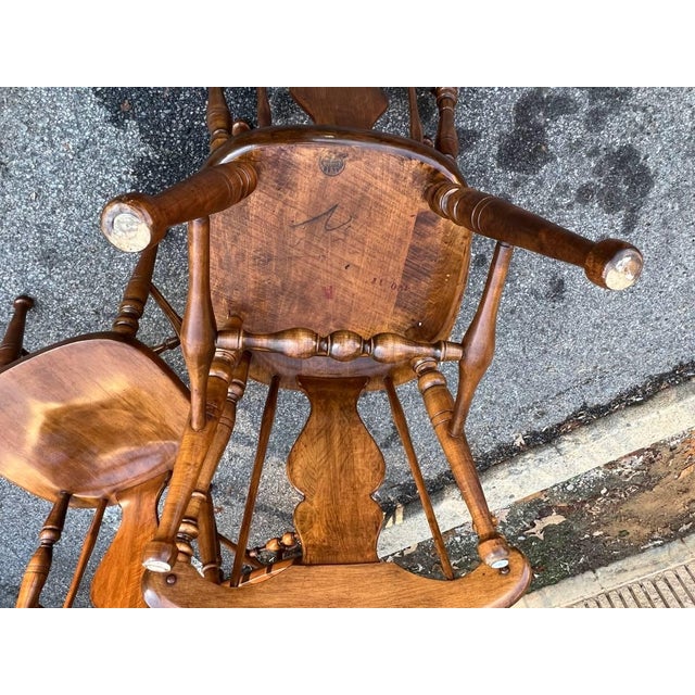 1960s Vintage Colonial Heywood Wakefield Maple Dining Chairs Set of 6