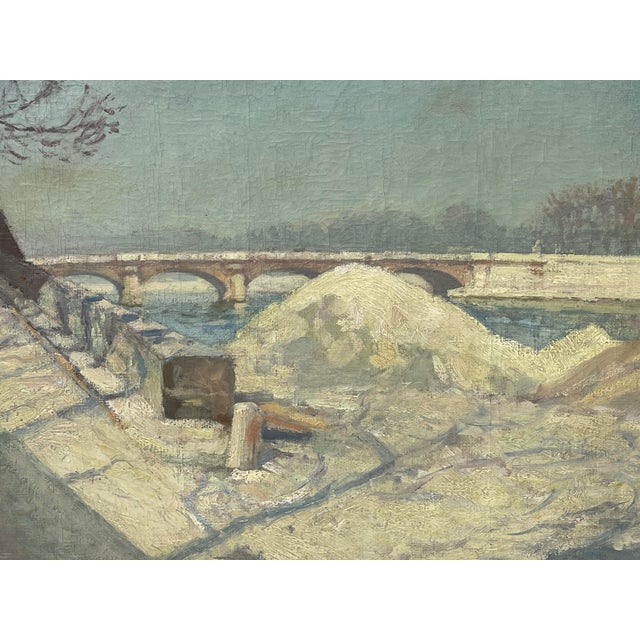Alfred Swieykowski, The Seine at the Pont of the Concorde, Oil on Canvas For Sale - Image 4 of 11