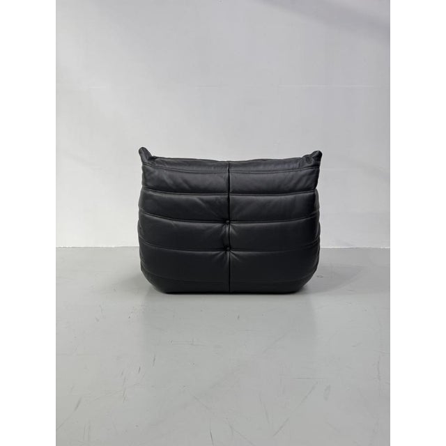 French Togo Lounge Chair in Black Leather by Michel Ducaroy for Ligne Roset, 1970s For Sale - Image 11 of 12
