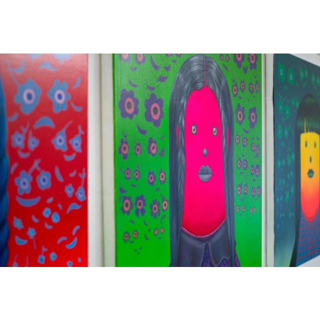 Gold Natasha Lelenco, Surreal Figurative Portrait, 2025, Acrylic Painting For Sale - Image 8 of 11