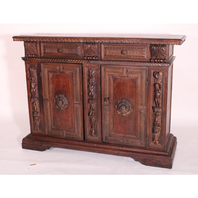 Baroque Antique Baroque Style Walnut Credenza For Sale - Image 3 of 13