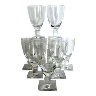 Vintage Orrefors Gustav Adolf Crystal Claret Wine Glasses — Set of 8 For Sale